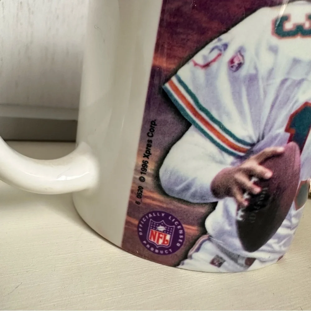 Vintage Dan Marino Miami Dolphins 1996 Coffee Ceramic Mug Fun Retro Vibes